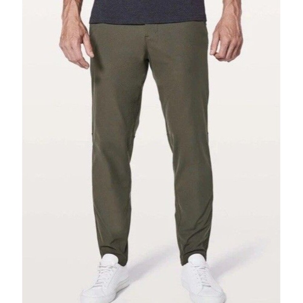 Lululemon Commission Chino Stretch Slim Fit  Pants Green Mens Size 36X32